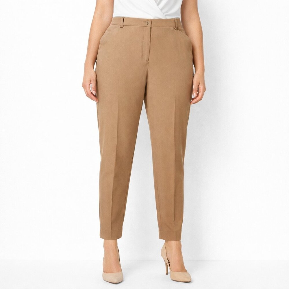 Talbots Hampshire Classic Ankle Minimalist Tan Workwear Dress Pants [size 16]